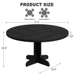 Tavolo da pranzo rotondo da 47 pollici per 4, tavolo con gambe curve, tavolo da pranzo moderno, base stabile, per cucina