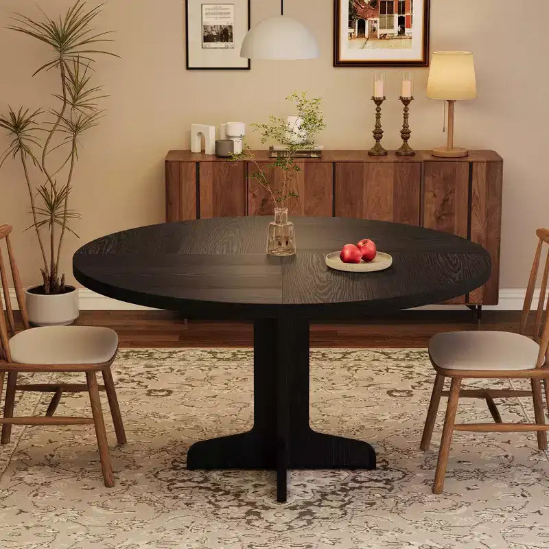 Tavolo da pranzo rotondo da 47 pollici per 4, tavolo con gambe curve, tavolo da pranzo moderno, base stabile, per cucina