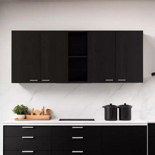 Pensile a cinque ripiani Black Wood da 59 pollici