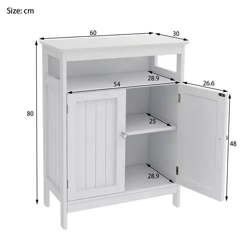 Mobiletto bagno bianco a colonna con doppia anta a persiana