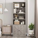 Libreria a colonna da fattoria con ante 30cm Profondità Scaffali espositori 181cm Altezza Scaffale industriale Libreria in legno con 6 ripiani per camera da letto