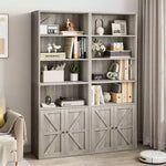 Libreria a colonna da fattoria con ante 30cm Profondità Scaffali espositori 181cm Altezza Scaffale industriale Libreria in legno con 6 ripiani per camera da letto