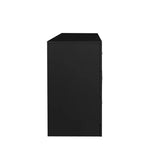Karl Home Cassettiera Nera a 6 Cassetti in Truciolato 120 cm L