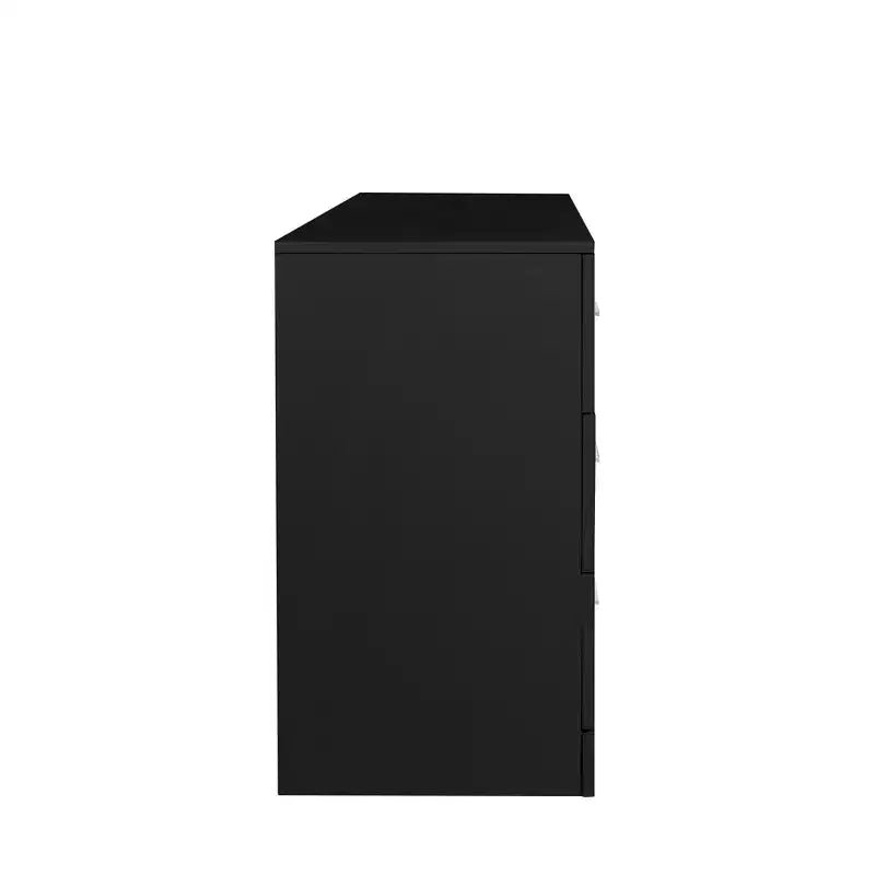 Karl Home Cassettiera Nera a 6 Cassetti in Truciolato 120 cm L