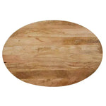 Tavolino da Caffè Rotondo Royal Hampton, Piano Ovale in Legno di Mango Lavorato Artigianalmente, Base Scanalata con Vano Nascosto, 91 cm -