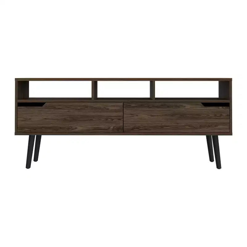 TV Storage Stand for 60-Inch TVs - 56 Console with 3 Open Shelves & 2 Internal Shelves