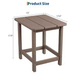 Tavolino da esterno quadrato in HDPE - Tavolino da giardino resistente stile Adirondack per spiaggia, portico - Resistente alle intemperie e facile da montare