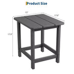 Tavolino da esterno quadrato in HDPE - Tavolino da giardino resistente stile Adirondack per spiaggia, portico - Resistente alle intemperie e facile da montare