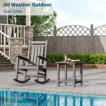 Tavolino da esterno quadrato in HDPE - Tavolino da giardino resistente stile Adirondack per spiaggia, portico - Resistente alle intemperie e facile da montare