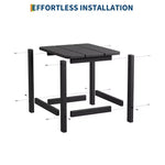 Tavolino da esterno quadrato in HDPE - Tavolino da giardino resistente stile Adirondack per spiaggia, portico - Resistente alle intemperie e facile da montare