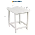 Tavolino da esterno quadrato in HDPE - Tavolino da giardino resistente stile Adirondack per spiaggia, portico - Resistente alle intemperie e facile da montare