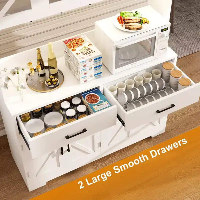 Mobile dispensa da cucina con luci intelligenti Bluetooth RGB e ripiani portaoggetti sullo sportello, credenza alta 180 cm con presa di corrente per angolo caffè