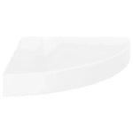 Mensola angolare Bianco lucido MDF a nido d'ape, metallo 25 cm
