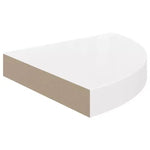 Mensola angolare Bianco lucido MDF a nido d'ape, metallo 25 cm