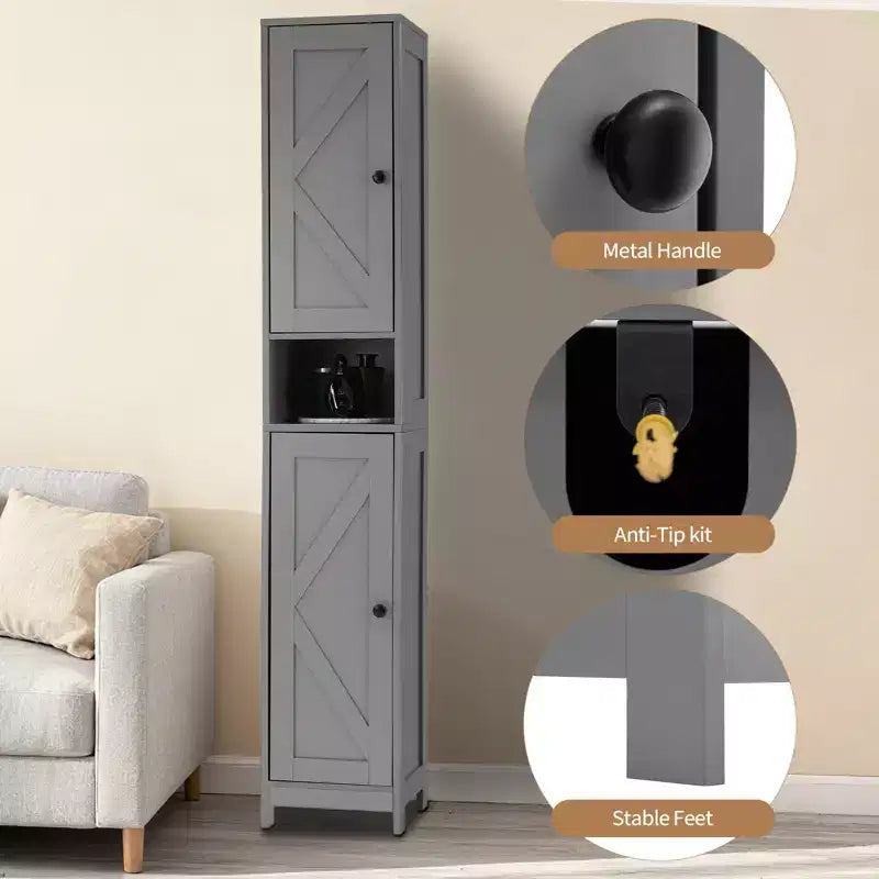Armadietto da bagno alto con cassetto e ripiani regolabili, organizer da terra da 170 cm per bagno, cucina, corridoio