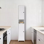Armadietto da bagno alto con cassetto e ripiani regolabili, organizer da terra da 170 cm per bagno, cucina, corridoio