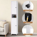 Armadietto da bagno alto con cassetto e ripiani regolabili, organizer da terra da 170 cm per bagno, cucina, corridoio