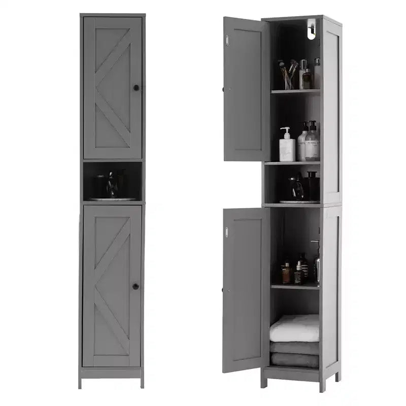 Tall Bathroom Cabinet with Drawer & Adjustable Shelves, 66.9 Inch Floor Standing Storage Organizer for Bathroom, Kitchen, Hallway