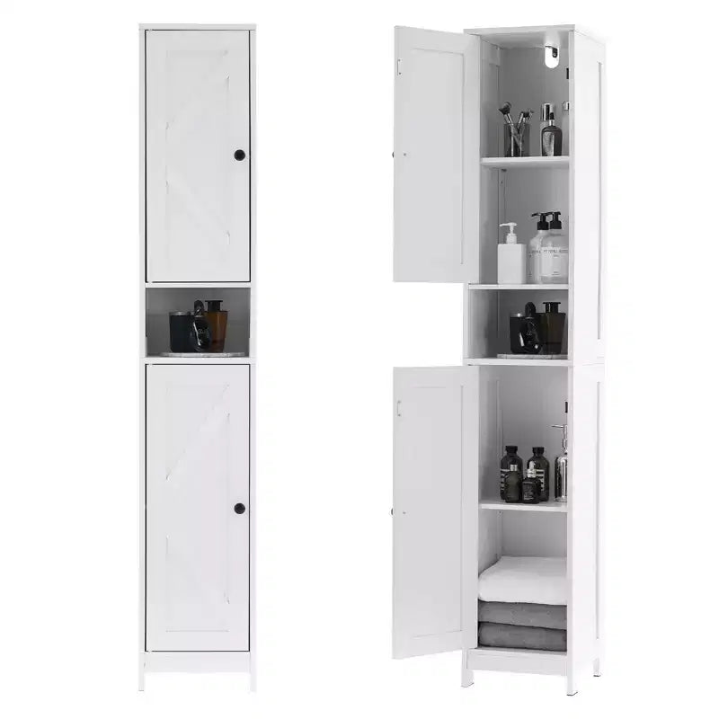 Armadietto da bagno alto con cassetto e ripiani regolabili, organizer da terra da 170 cm per bagno, cucina, corridoio