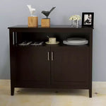 Credenza Mobile Contenitore Tavolini d'Appoggio 2 Ante e 1 Ripiano Aperto Credenza Buffet per Soggiorno Sala da Pranzo