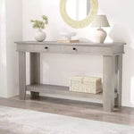 Tavolo consolle lungo 137 cm, tavolo da ingresso in legno con 2 cassetti e ripiano aperto, tavolo da atrio per ingresso, corridoio, soggiorno