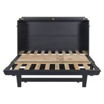 Letto a scomparsa Queen Murphy Bed con gamba dorata, letto a scomparsa formato Queen Size con ante in vetro smerigliato e cassetti finti