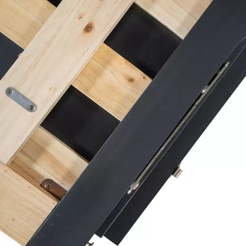 Letto a scomparsa Queen Murphy Bed con gamba dorata, letto a scomparsa formato Queen Size con ante in vetro smerigliato e cassetti finti