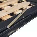 Letto a scomparsa Queen Murphy Bed con gamba dorata, letto a scomparsa formato Queen Size con ante in vetro smerigliato e cassetti finti