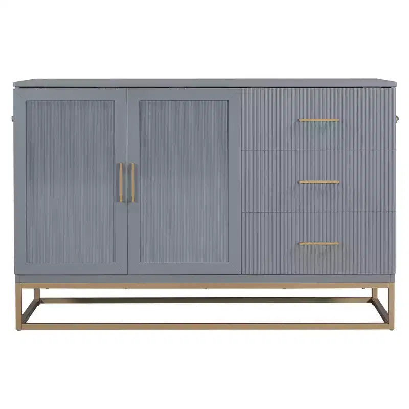 Letto a scomparsa Queen Murphy Bed con gamba dorata, letto a scomparsa formato Queen Size con ante in vetro smerigliato e cassetti finti