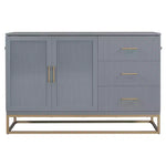 Letto a scomparsa Queen Murphy Bed con gamba dorata, letto a scomparsa formato Queen Size con ante in vetro smerigliato e cassetti finti