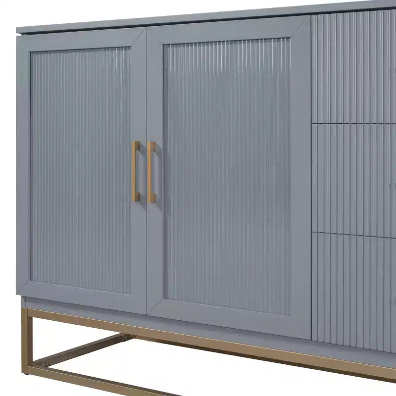 Letto a scomparsa Queen Murphy Bed con gamba dorata, letto a scomparsa formato Queen Size con ante in vetro smerigliato e cassetti finti