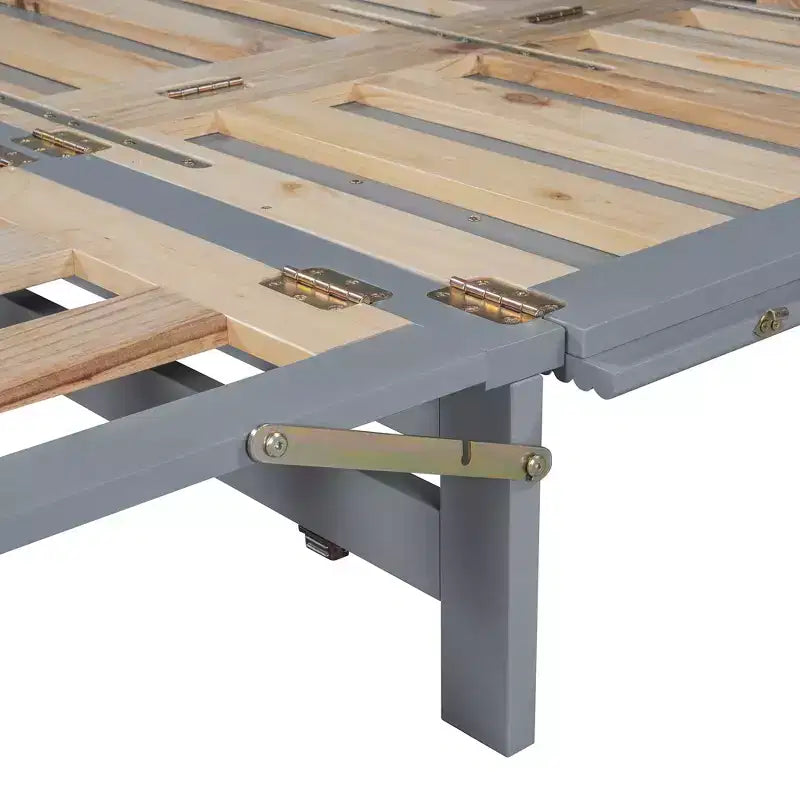 Letto a scomparsa Queen Murphy Bed con gamba dorata, letto a scomparsa formato Queen Size con ante in vetro smerigliato e cassetti finti