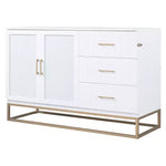 Letto a scomparsa Queen Murphy Bed con gamba dorata, letto a scomparsa formato Queen Size con ante in vetro smerigliato e cassetti finti