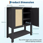 Scarpiera in Rattan per Ingresso, Scaffale Organizer a 5 Ripiani Stile Fattoria, Mobile Contenitore Stretto per Scarpe Autoportante con 2 Ante per Foyer, Corridoio, Soggiorno