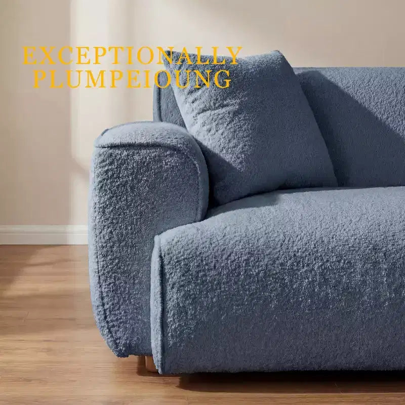 Divano moderno da 91 pollici, divano a nuvola teddy comodo e profondo, divano bouclé imbottito a 3 posti, divanetto oversize per soggiorno e camera da letto