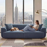 91 Modern Sofa Couch, Comfy Deep Seat Teddy Cloud Sofa, Upholstered 3-Seater Boucle Couch, Oversized Loveseat for Living Room, Bedroom