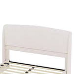 Letto a piattaforma Queen imbottito con testiera ad ali imbottita, letto a basso profilo - ModernLuxe