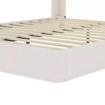 Letto a piattaforma Queen imbottito con testiera ad ali imbottita, letto a basso profilo - ModernLuxe