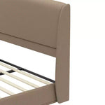 Letto a piattaforma Queen imbottito con testiera ad ali imbottita, letto a basso profilo - ModernLuxe