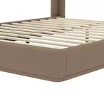 Letto a piattaforma Queen imbottito con testiera ad ali imbottita, letto a basso profilo - ModernLuxe