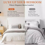 Letto a piattaforma Queen imbottito con testiera ad ali imbottita, letto a basso profilo - ModernLuxe