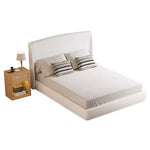 Letto a piattaforma Queen imbottito con testiera ad ali imbottita, letto a basso profilo - ModernLuxe