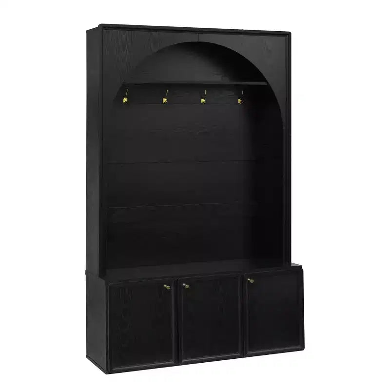 Appendiabiti da ingresso All-in-1 con scarpiera e panchina, organizer con ganci e ripiani regolabili - ModernLuxe