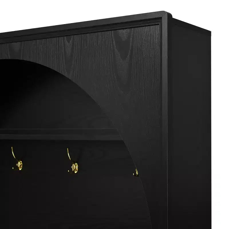 Appendiabiti da ingresso All-in-1 con scarpiera e panchina, organizer con ganci e ripiani regolabili - ModernLuxe
