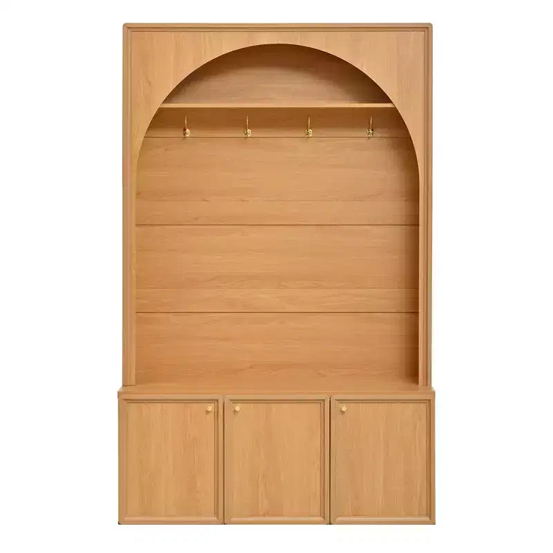 Appendiabiti da ingresso All-in-1 con scarpiera e panchina, organizer con ganci e ripiani regolabili - ModernLuxe