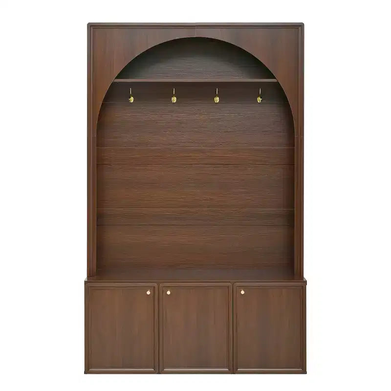 Appendiabiti da ingresso All-in-1 con scarpiera e panchina, organizer con ganci e ripiani regolabili - ModernLuxe