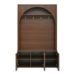 Appendiabiti da ingresso All-in-1 con scarpiera e panchina, organizer con ganci e ripiani regolabili - ModernLuxe