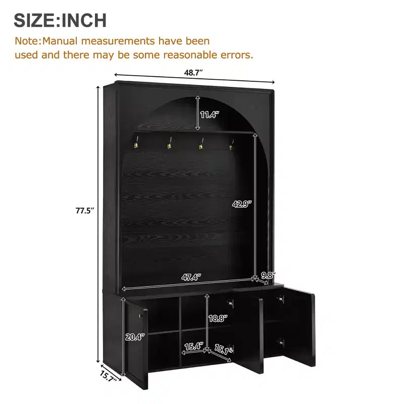 Appendiabiti da ingresso All-in-1 con scarpiera e panchina, organizer con ganci e ripiani regolabili - ModernLuxe