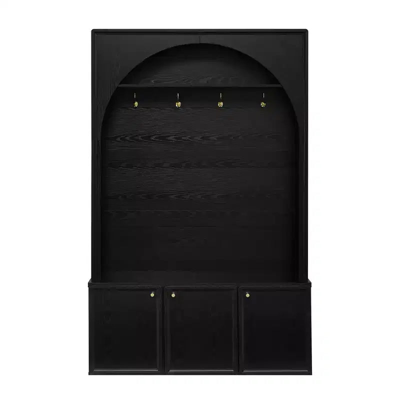 Appendiabiti da ingresso All-in-1 con scarpiera e panchina, organizer con ganci e ripiani regolabili - ModernLuxe