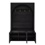 Appendiabiti da ingresso All-in-1 con scarpiera e panchina, organizer con ganci e ripiani regolabili - ModernLuxe